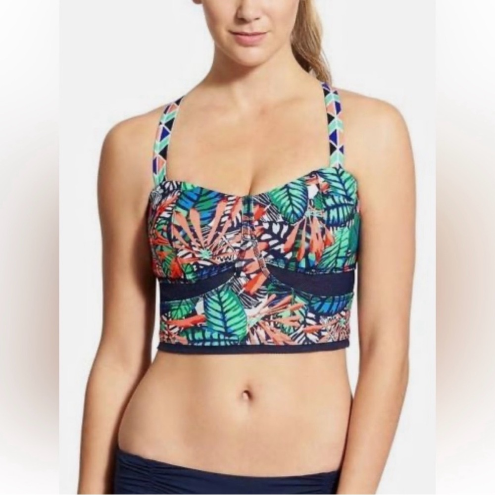 Athleta Tropical Print Bikini Top